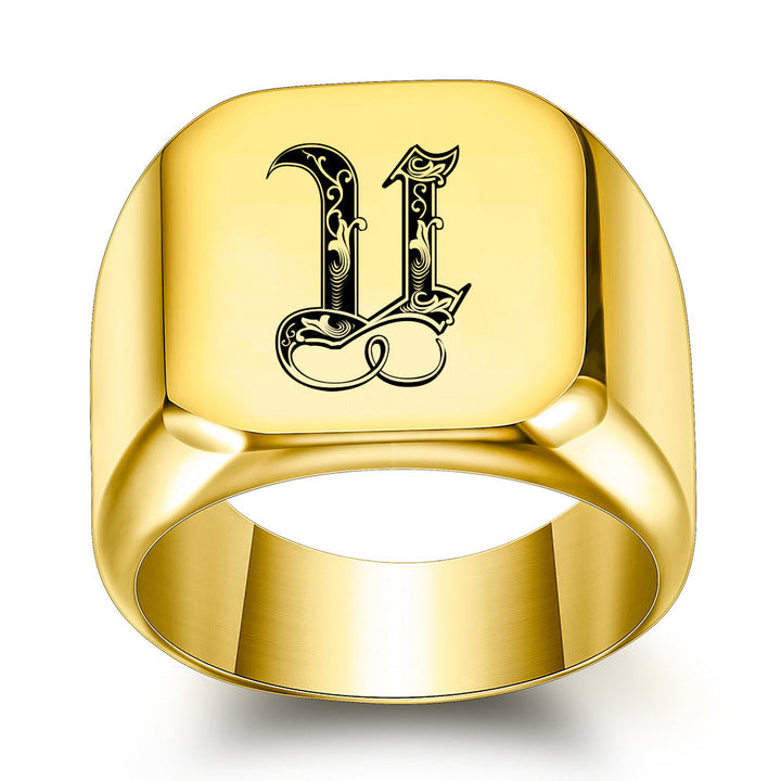 Classic Noble Initial Ring | Goud