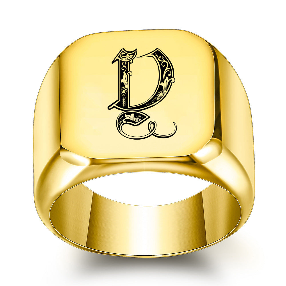 Classic Noble Initial Ring | Goud