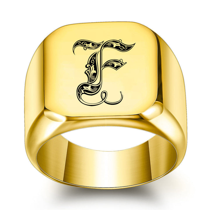 Classic Noble Initial Ring | Goud