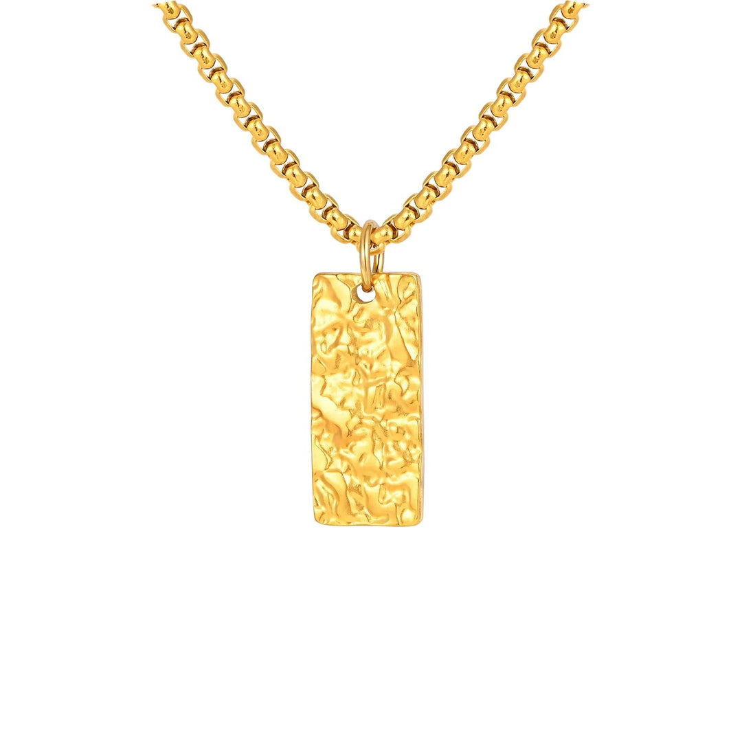 Ziven Hammered Bar Necklace | Wit Goud