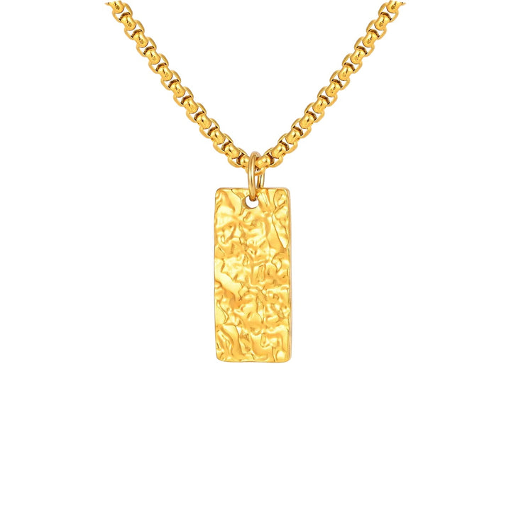 Ziven Hammered Bar Ketting | Goud