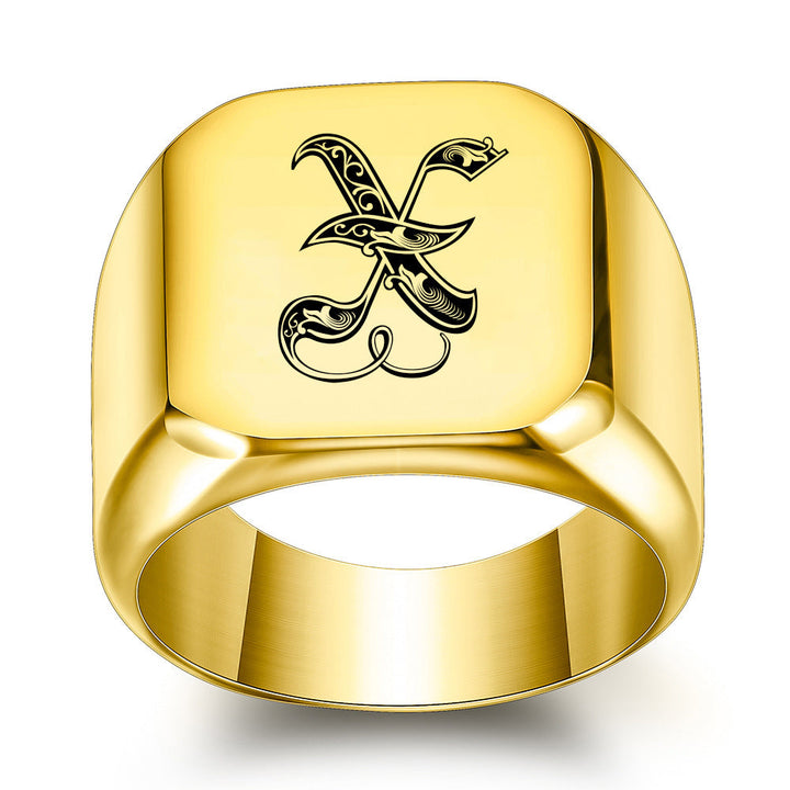 Classic Noble Initial Ring | Goud