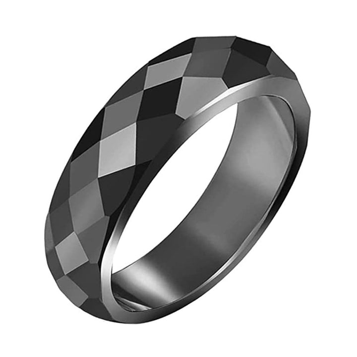 Minimale Facet Ring | Zwarte Afwerking