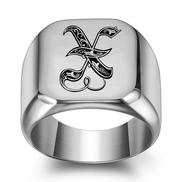 Klassieke Nobele Initiaalring | Wit Goud