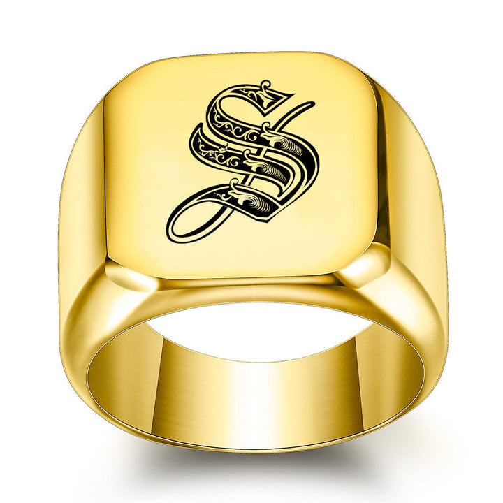 Classic Noble Initial Ring | Goud