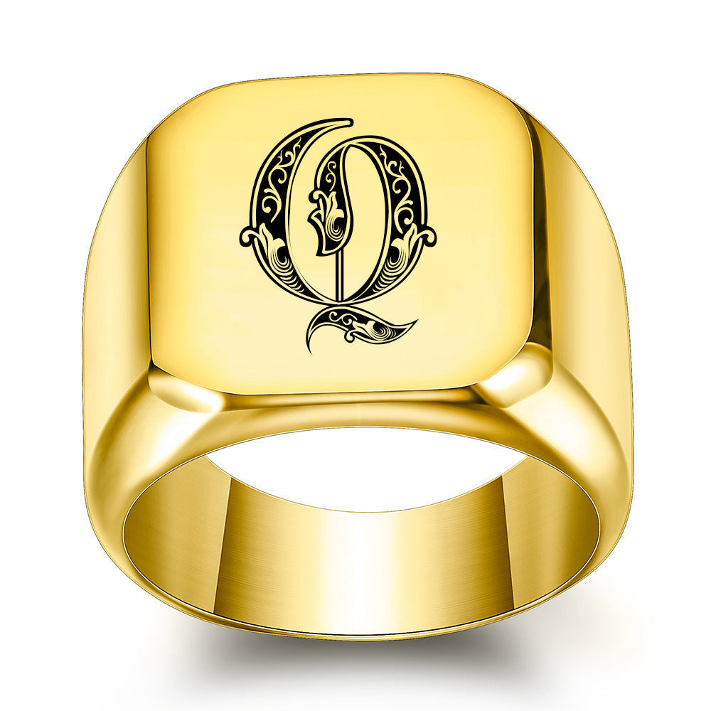 Classic Noble Initial Ring | Goud