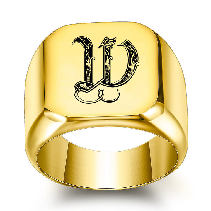 Classic Noble Initial Ring | Goud
