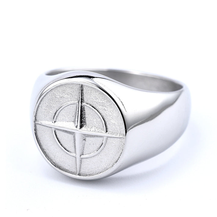 Classic Compass Signet Ring | Wit Goud