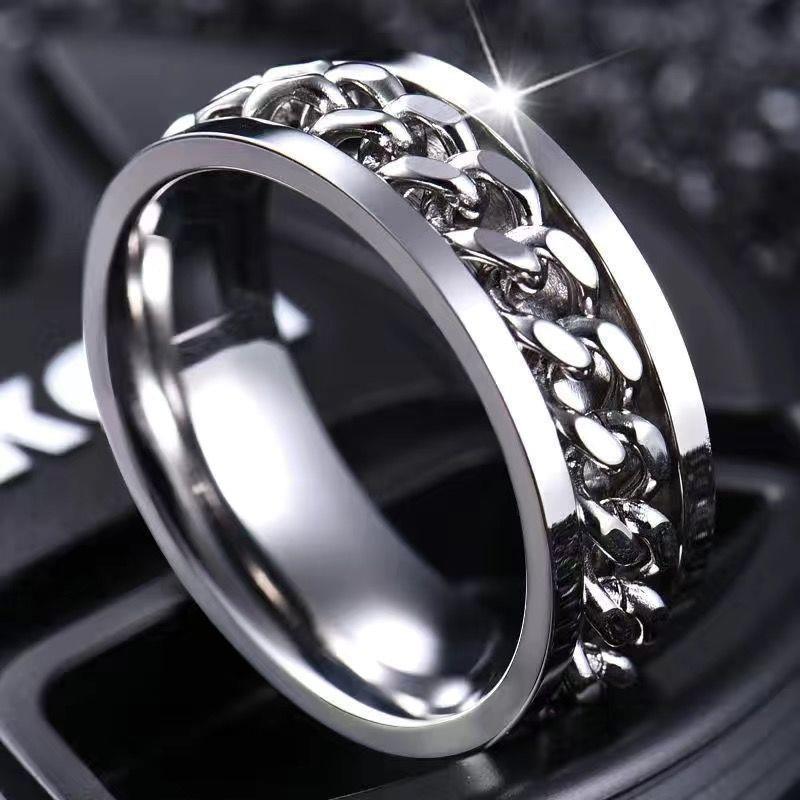 Vance Chain Spinner Ring | Wit Goud