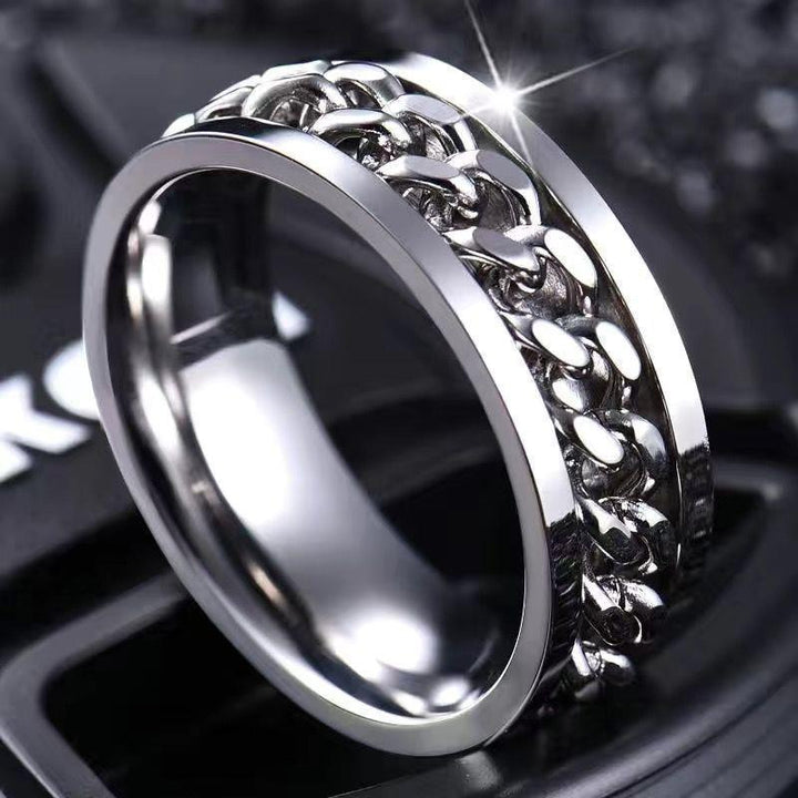 Vance Chain Spinner Ring | Wit Goud