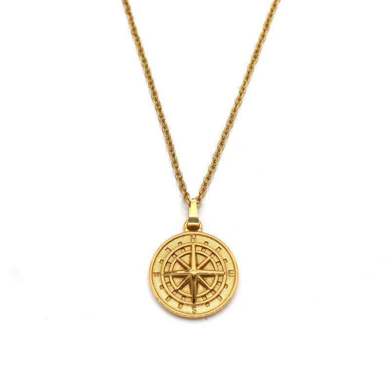 Kompas Hanger Ketting | Wit Goud