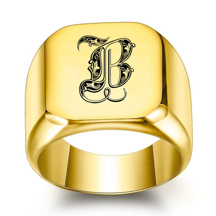 Classic Noble Initial Ring | Goud