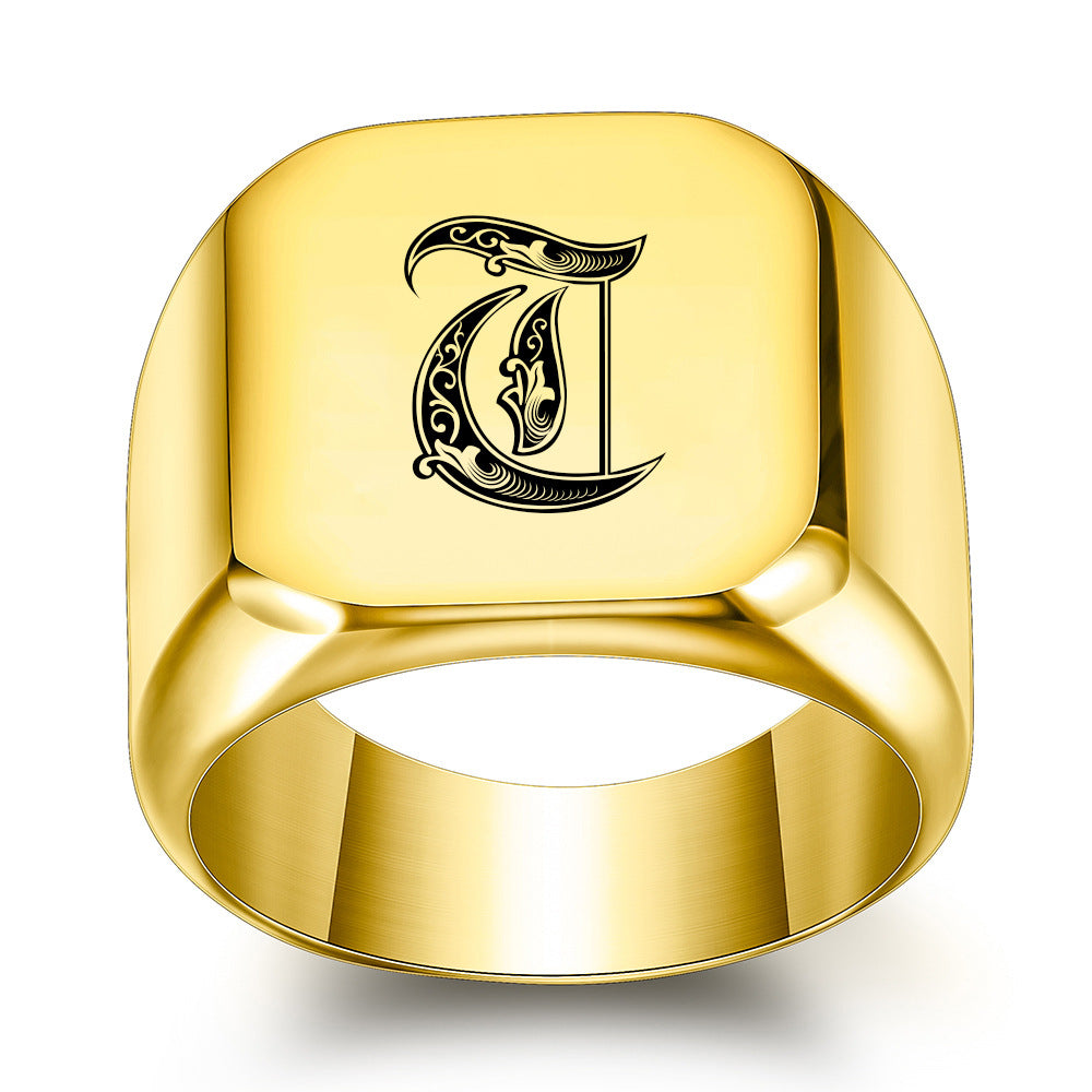 Classic Noble Initial Ring | Goud