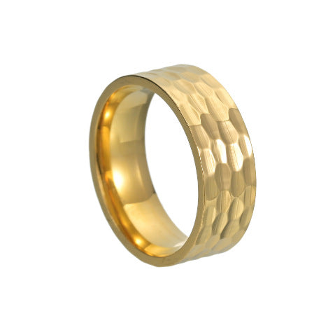 Varek Hammered Band Ring | Wit Goud