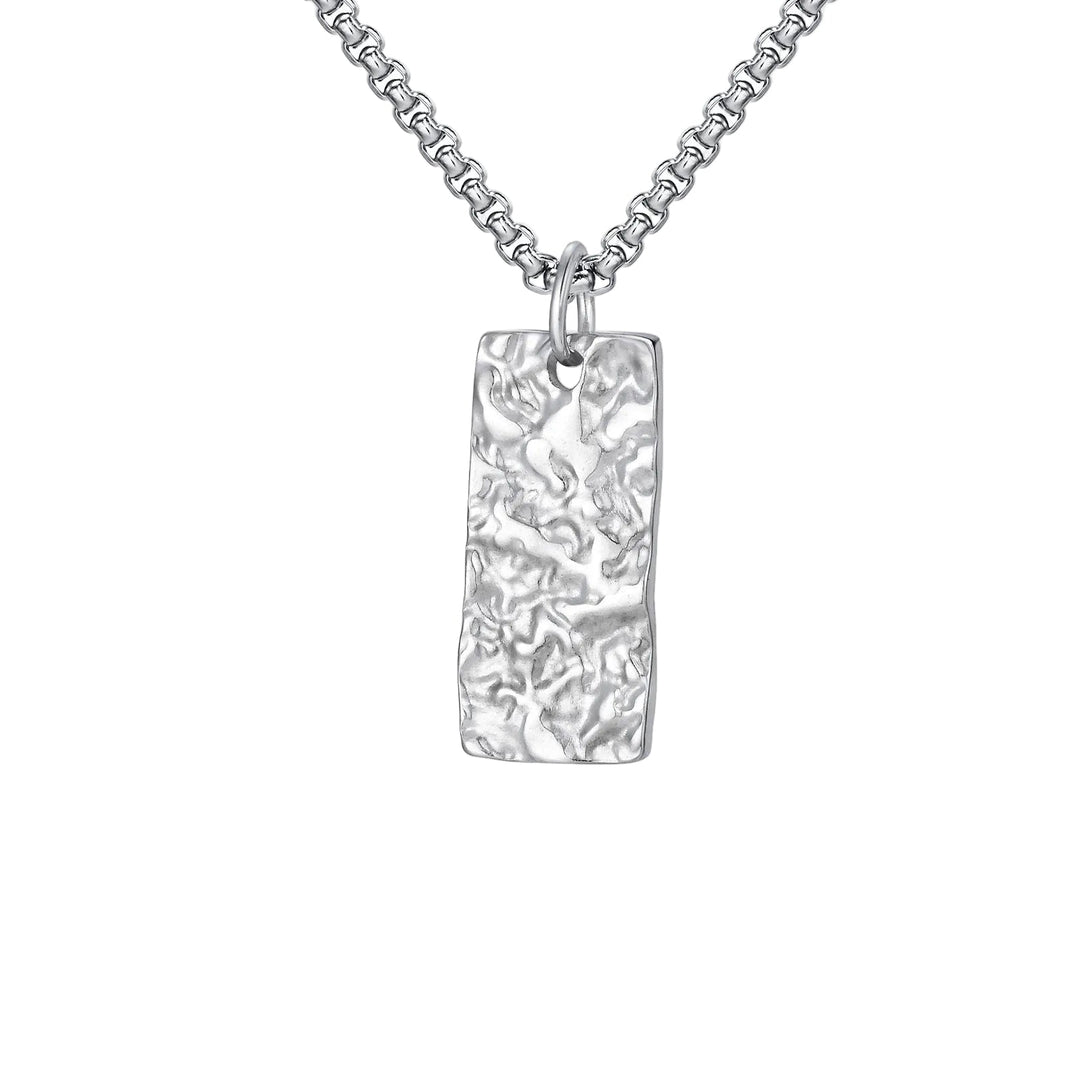 Ziven Hammered Bar Necklace | Wit Goud