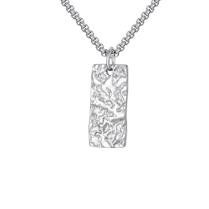 Ziven Hammered Bar Necklace | Wit Goud