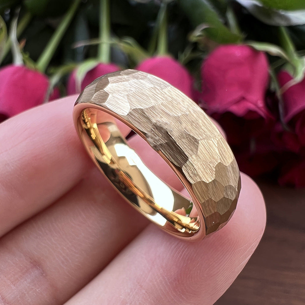 Elric Textured Core Ring | Wit Goud