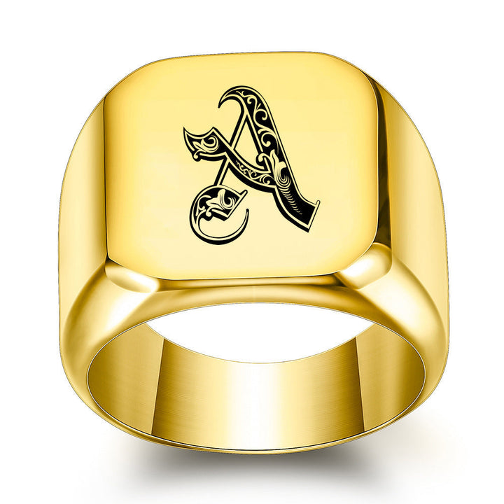 Classic Noble Initial Ring | Goud