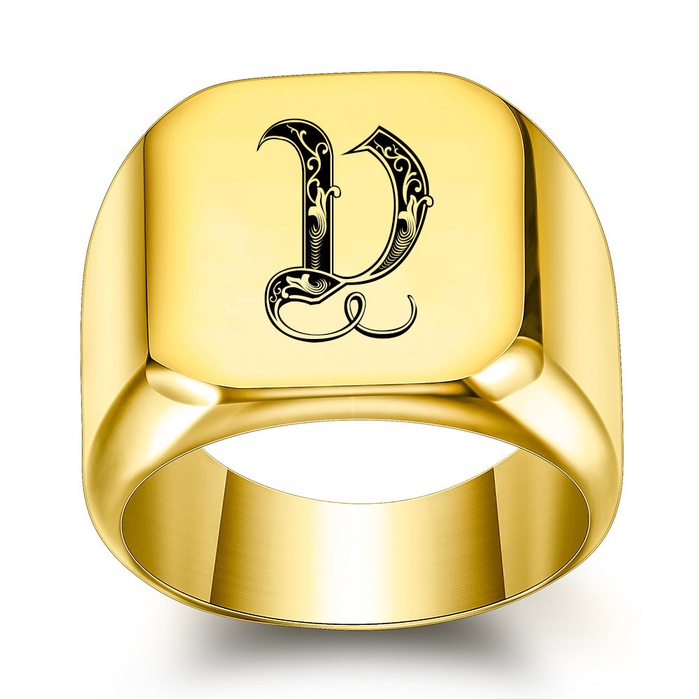 Classic Noble Initial Ring | Goud