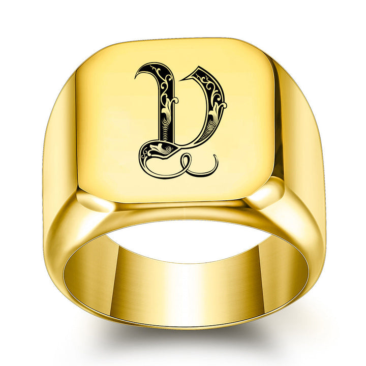 Classic Noble Initial Ring | Goud