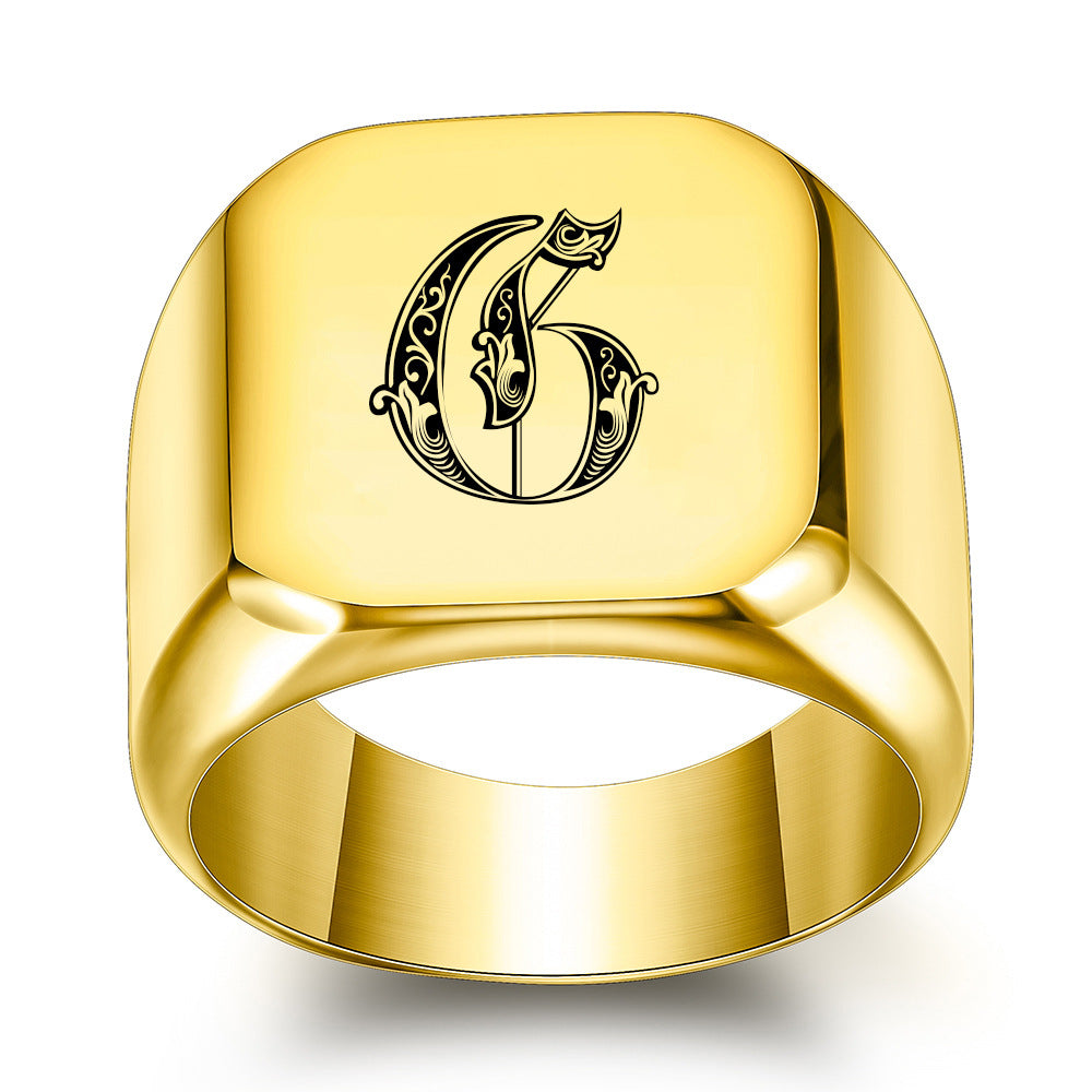 Classic Noble Initial Ring | Goud