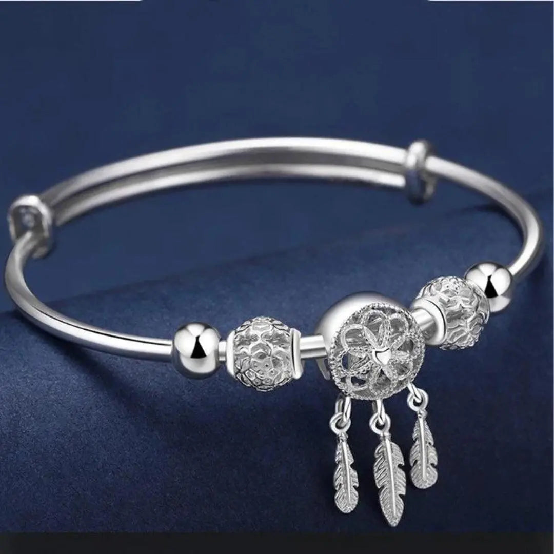 Rigid Dreamcatcher Bracelet in Silver