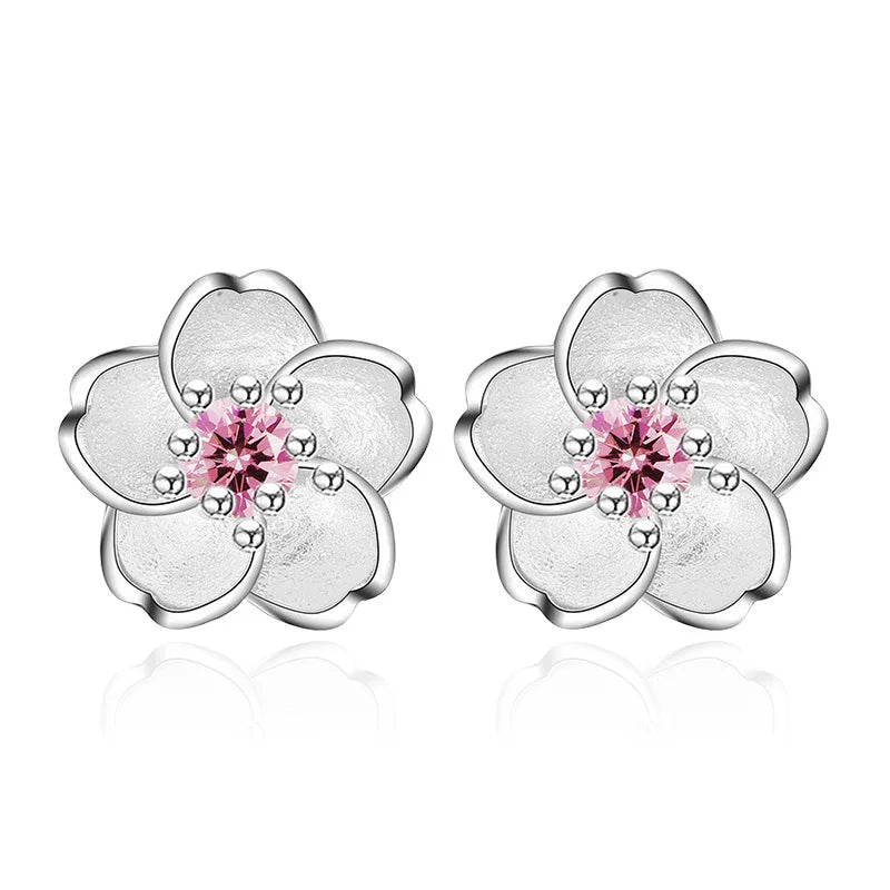 Bloemvormige knopoorbellen met zirconia