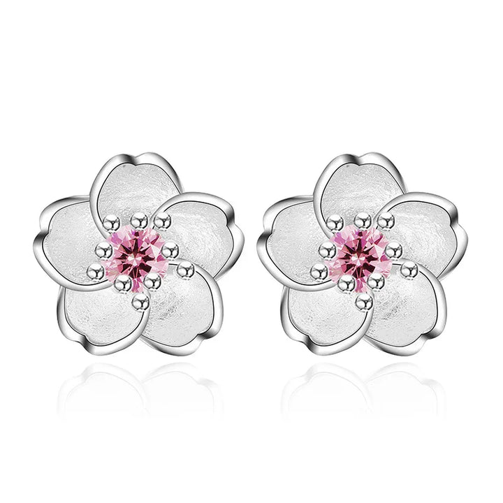 Bloemvormige knopoorbellen met zirconia