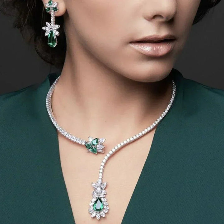 Vintage Collier Bloei van Smaragd