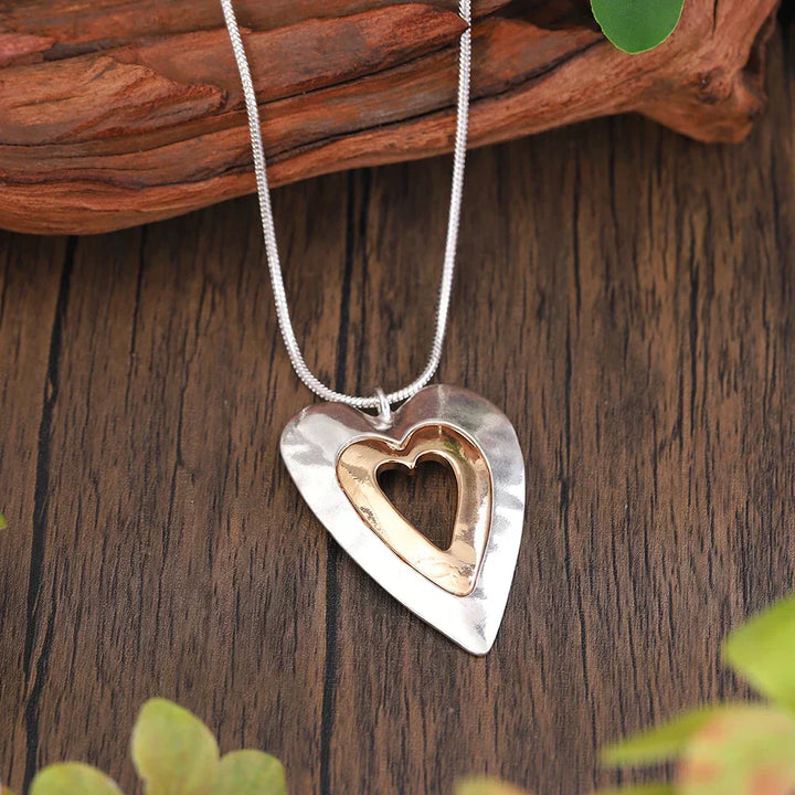 Vintage Hart Precious Collier van Zilver en Goud