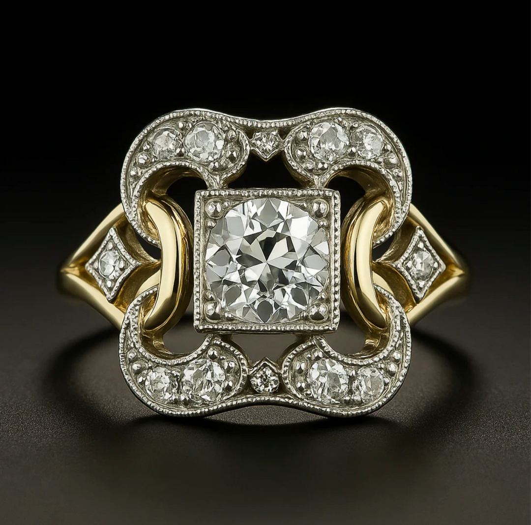 Klassieke Gouden Ring met Vintage Zirconia