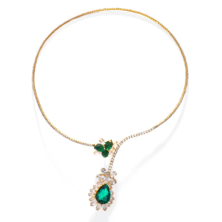 Vintage Collier Bloei van Smaragd