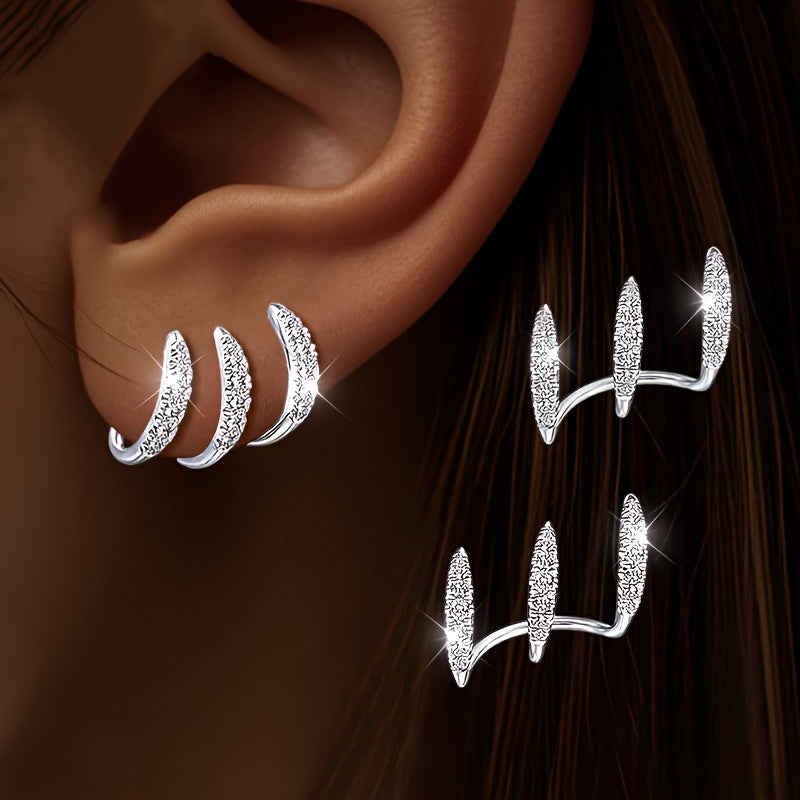 Elegante Oorbellen met Drie Klauwen van Strass
