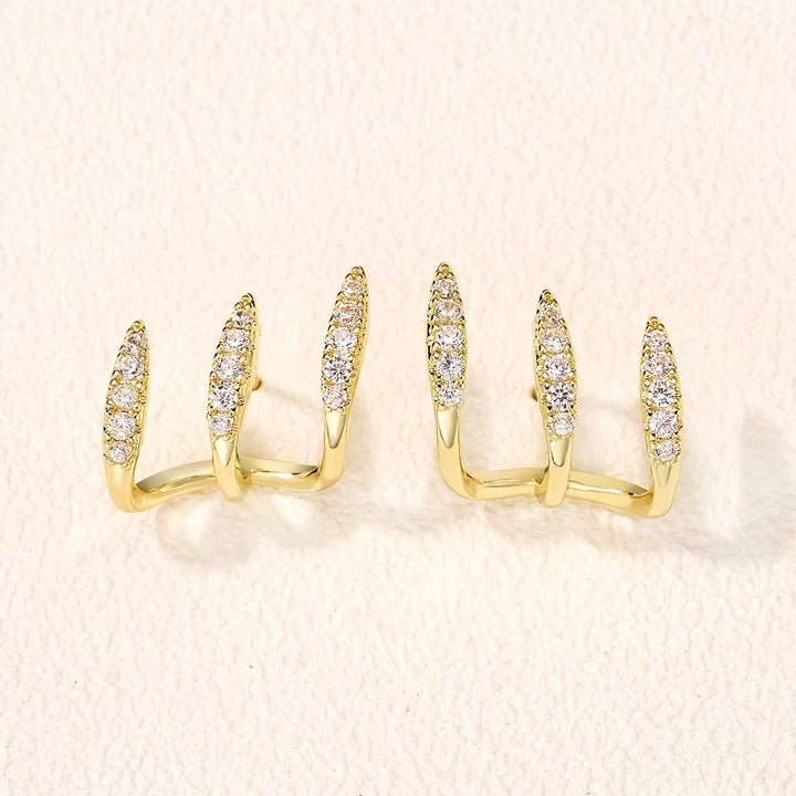 Elegante Oorbellen met Drie Klauwen van Strass