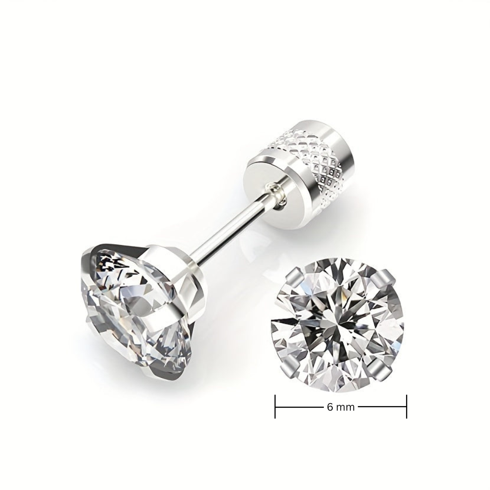 Klassieke Solitaire Oorbellen | Wit Goud