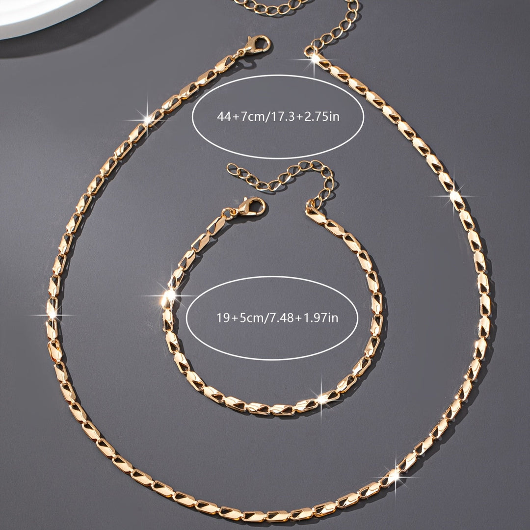 Elegant 18k gouden ketting- en armbandset