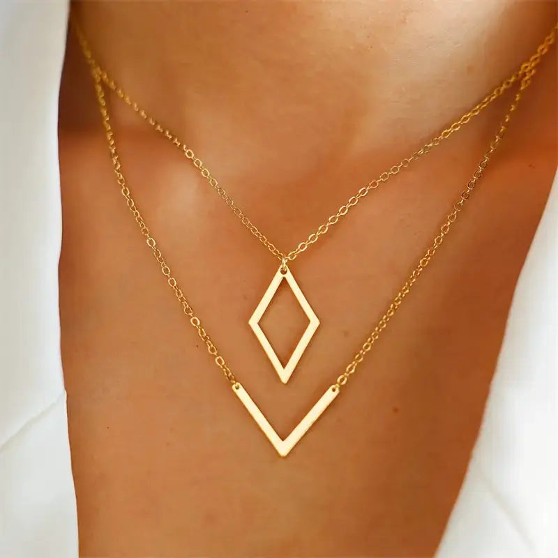 Halsketting met Geometrische V Hanger