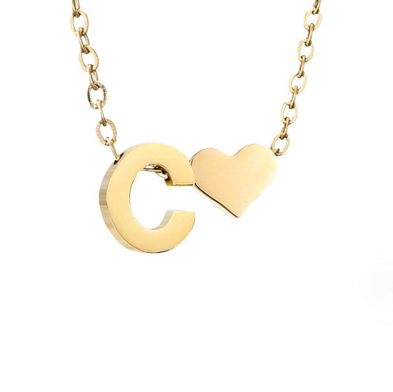 Tijdloos Initiaal Collier met Hart Hanger