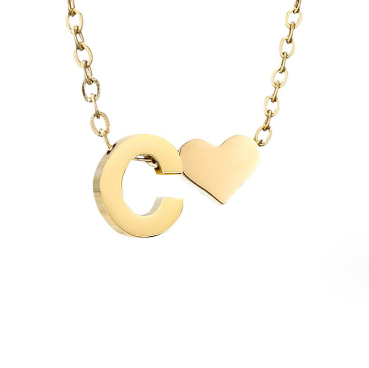 Tijdloos Initiaal Collier met Hart Hanger