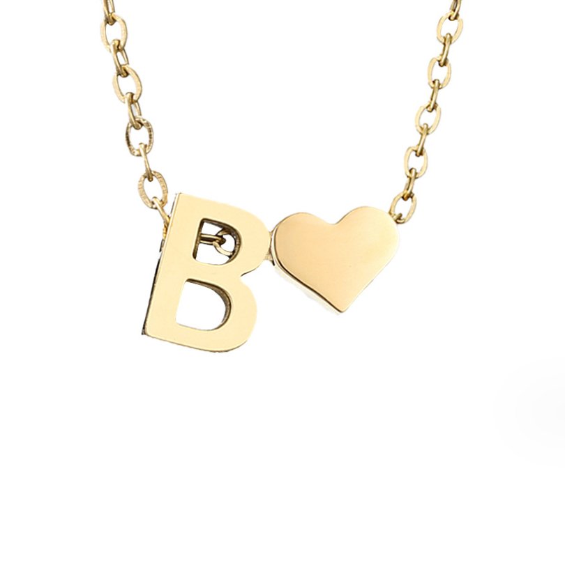 Tijdloos Initiaal Collier met Hart Hanger