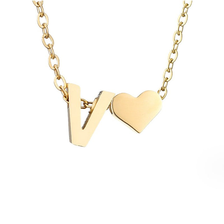 Tijdloos Initiaal Collier met Hart Hanger