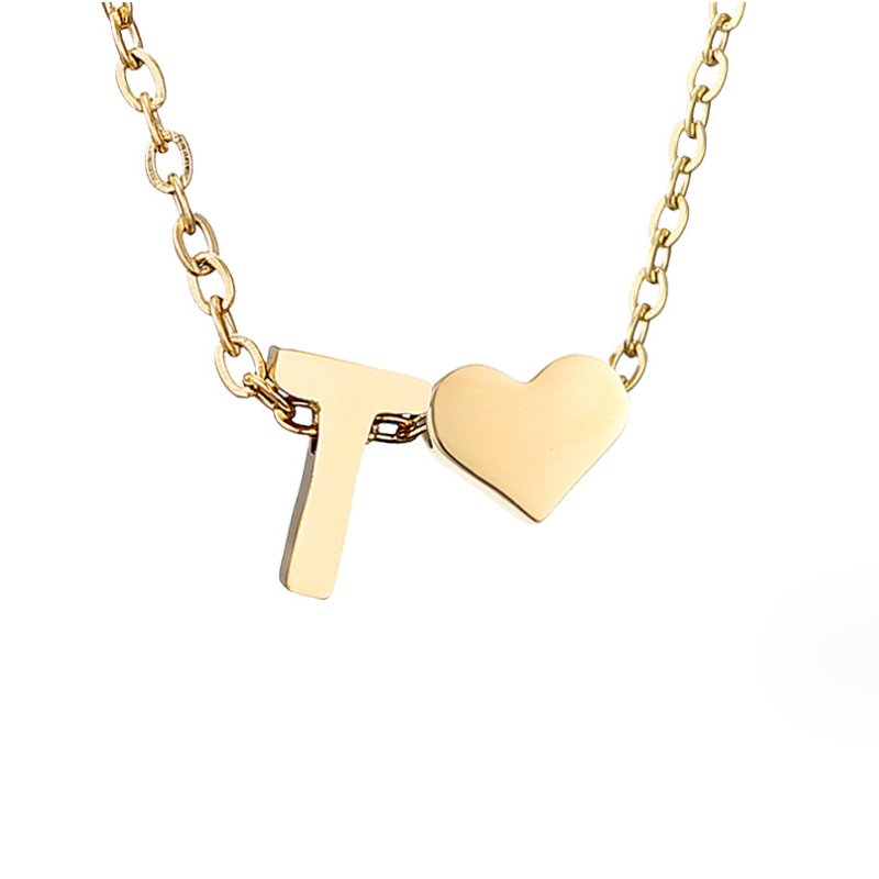 Tijdloos Initiaal Collier met Hart Hanger
