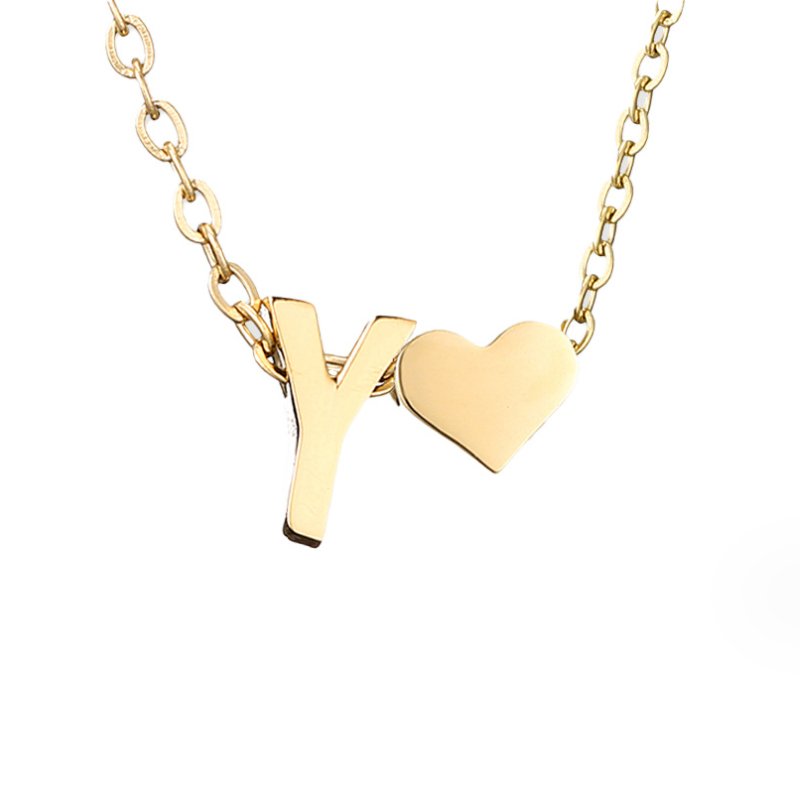 Tijdloos Initiaal Collier met Hart Hanger
