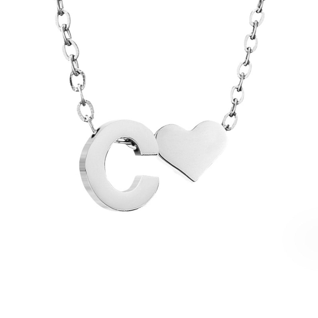 Tijdloos Initiaal Collier met Hart Hanger