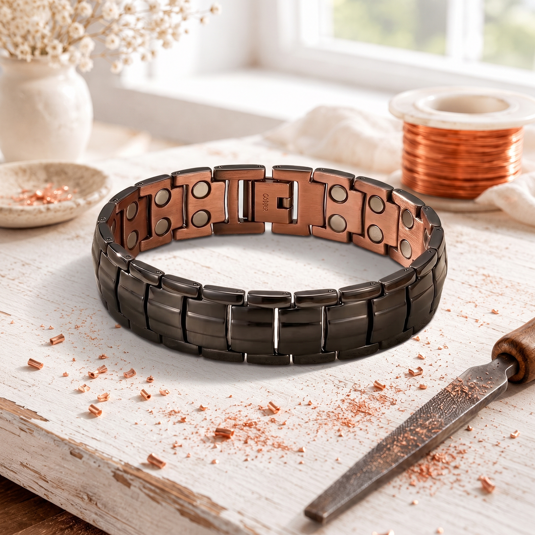 Obsidian Heren Koper Armband