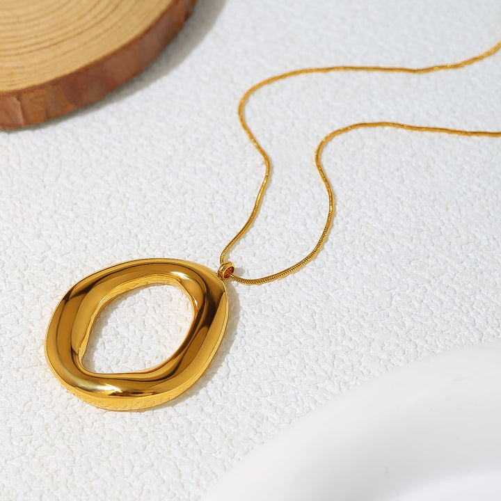 Gouden Ovale Collier van Verguld Metaal