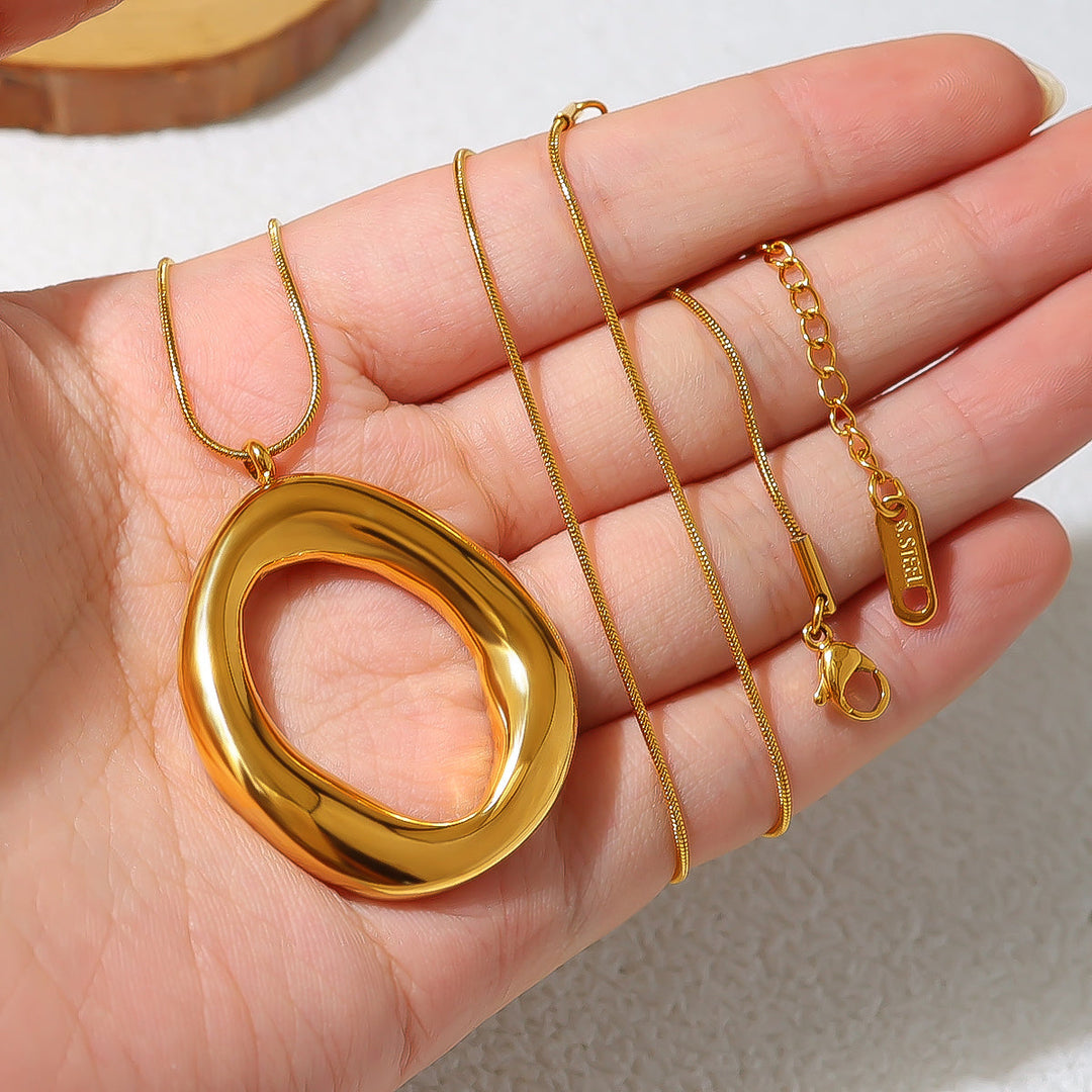 Gouden Ovale Collier van Verguld Metaal