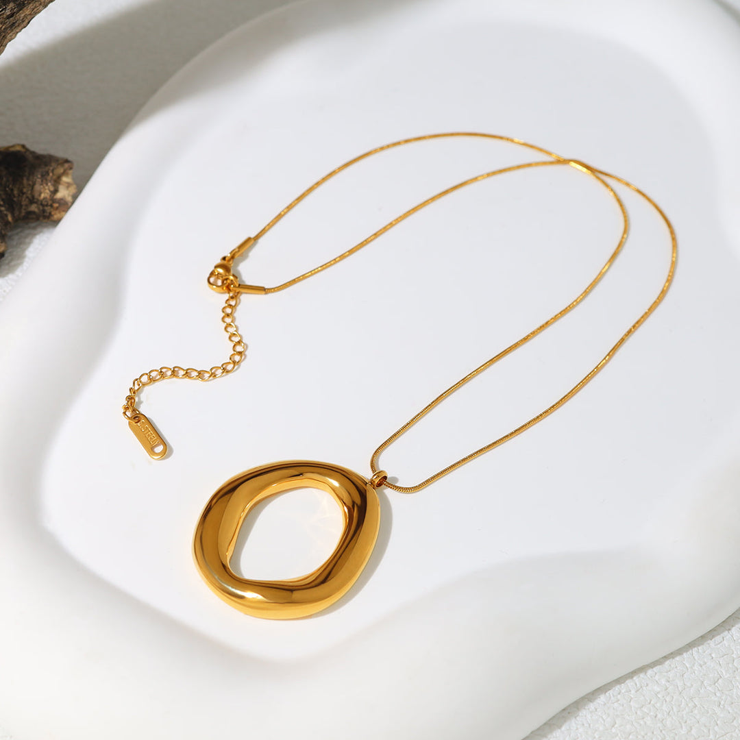 Gouden Ovale Collier van Verguld Metaal
