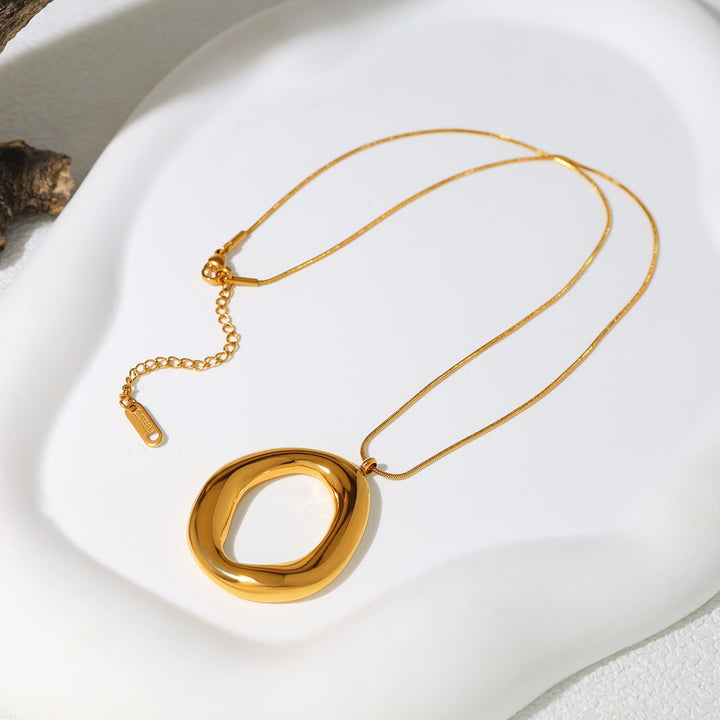 Gouden Ovale Collier van Verguld Metaal