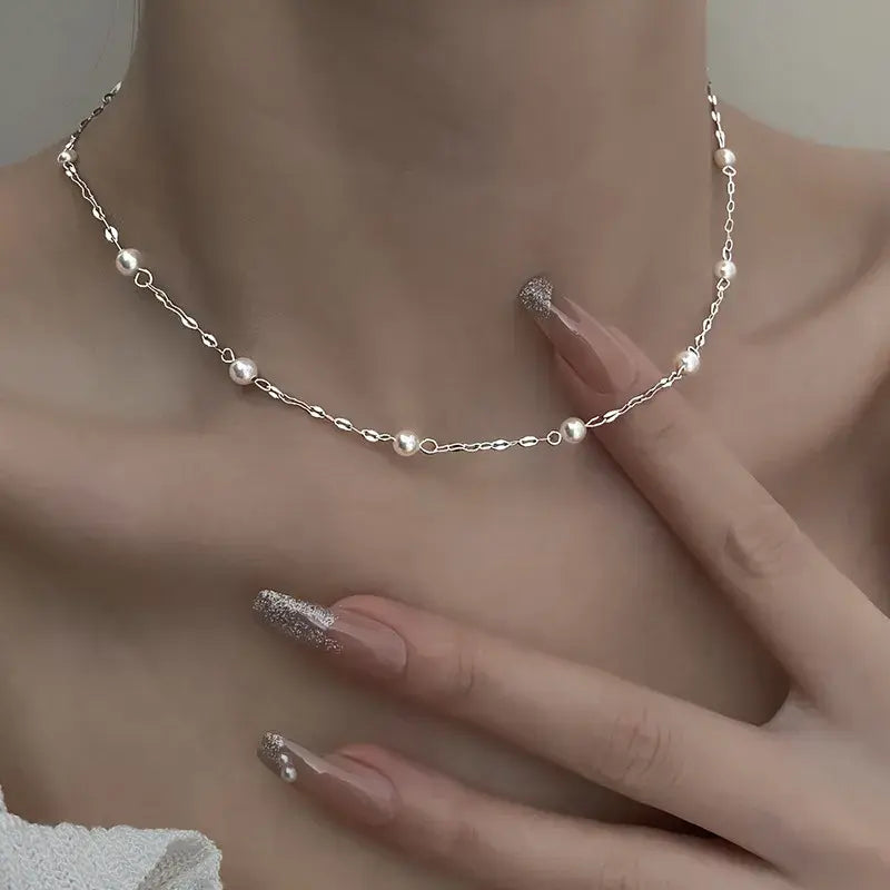 Elegante ketting met glanzende parels
